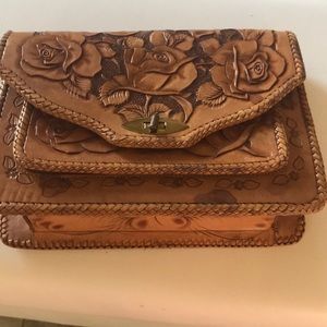 Hand tooled leather bag